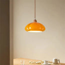 Axyaa Mid Century Orange Glass Pumpkin Chandelier