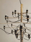 Axyaa 50-Head Gold Silver LED Chandelier for Living Room Bedroom Kitchen
