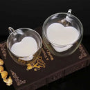 Axyaa Heart Double-layer Cup with Handle | Home Beverage Glass Cup | Love Coffee Cup