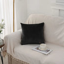 Axyaa Velvet Pillow Cover 45x45 cm Ultra Soft Black Nordic Style Home Decor