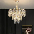 Axyaa Crystal Chandelier: French Light Luxury Tassel Pendant Lights