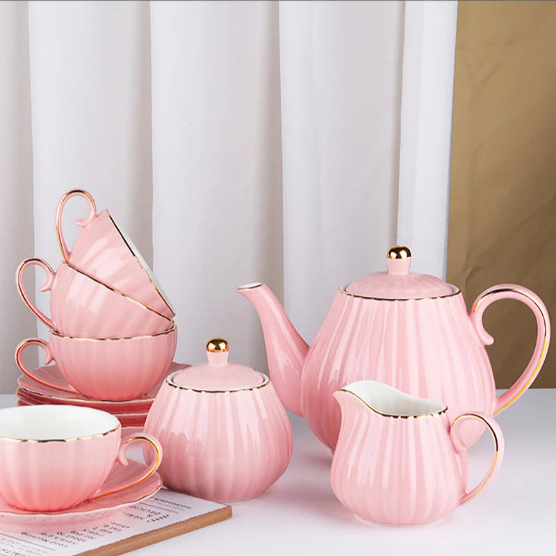 Axya European Style White Bone Teaware Set for Coffee & Afternoon Tea