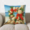 Santa Beach Cheer Pillow Cover by Axyaa: Festive Coastal Decor for Home & Car