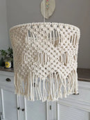 Axyaa Nordic Boho Chic Macrame Chandelier Handwoven Cotton Rope Lamp Shade