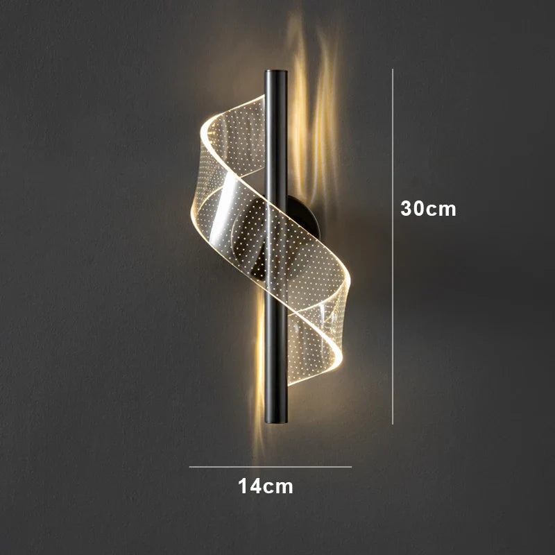 Axyaa Nordic Spiral LED Pendant Lights Modern Acrylic Home Decoration