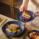 Axyaa 16-Piece Blue Reactive Glaze Ceramic Dinnerware Set