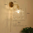 Axyaa Art Deco LED Wall Lamp with Pull Switch, Nordic Design Glass Interior Light