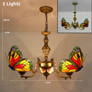 Axyaa Butterfly Design Stained Glass Chandelier - Colorful Lighting for Home and Business