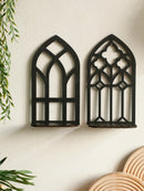 Axyaa Black Gothic Wooden Door Frame Shelf for Witch Home Decor