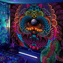 Axyaa Black Light Tapestry UV Reactive Wall Hanging Psychedelic Decor