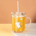 Axyaa Unicorn Kids Milk Cup with Scale & Straw Lid.