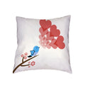 Axyaa Love Birds Red Tree Cushion Cover - Bedroom Decor Pillowcases