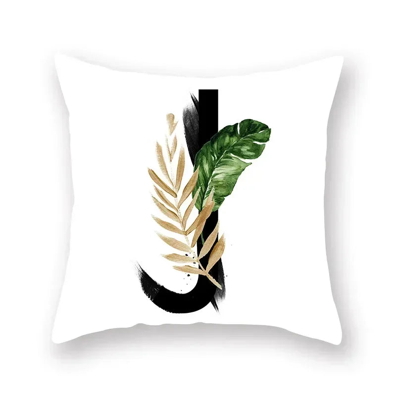 Floral Alphabet Pillow Case by Axyaa: Home & Car Decorative Cushion Cover