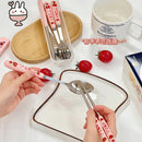 Axyaa Strawberry Korean Cutlery Set with Case, Stainless Steel, Portable Utensils