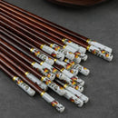 Axyaa Natural Wood Persimmon Chopsticks Set - Family Dining Non-slip Pair