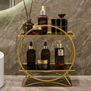 Axyaa Gold Makeup & Cosmetics Organizer Tray - 2 Tier Display Rack