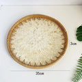 Axyaa Rattan Fruit Basket: Round Shell Tray for Home Snack Storage & Organization