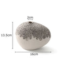 Axyaa Geometric Circular Ceramic Vase Desk Decoration Modern Home Decor Crafts