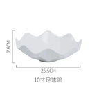 Axyaa Pure White Ceramic Fruit Plate - 10" Creative & Stylish Snack Basin