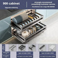 Axyaa Pull-out Seasoning Storage Rack Drawer for Kitchen Dishes and Bowls