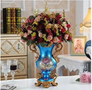 Axyaa European Resin Vase with Artificial Flower Figurines for Home & Office Decor