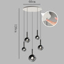 Axyaa Glass Ceiling Chandelier for Living Room Staircase Villa - Modern Minimalist Pendant Light