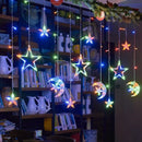 Axyaa LED Christmas Pendant Lights, Colourful Moon Light Suspension Decoration, 3.5M Hanglamp
