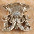 Axyaa Double Angel Vase Wall Hanging with Artificial Flowers for Home Decor