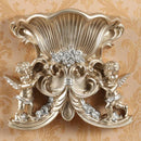 Axyaa Double Angel Vase Wall Hanging with Artificial Flowers for Home Decor