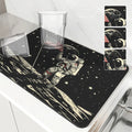 Axyaa Spaceman Coffee Cup Drying Mat Absorbent Non-Slip Kitchen Drain Mat