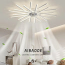 Axyaa Modern Ceiling Fan Light Remote Control 6 Speeds Black Chandelier