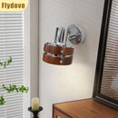 Axyaa Antique Solid Wood Wall Lamp for Living Room, Bedroom, or Hotel Background Wall