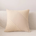 Axyaa Beige Tassel Cushion Cover 45x45cm Solid Cotton Linen for Home Sofa Bed Decor