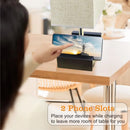 Axyaa Wooden Desk Lamp with 2 Phone Stands, Fully Dimmable for Bedroom, Living Room, Home Decor