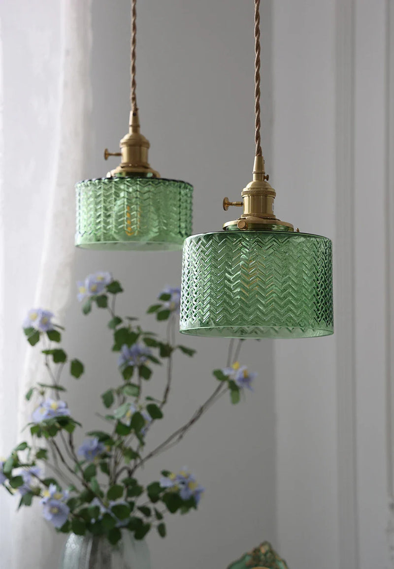 Axyaa Glass Shade Chandelier Ceiling Lamp for Bedroom Dining Room LED Hanging Light