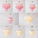 Axyaa White Pink Petal Glass Chandelier Table Lamp - Modern Artistic Lighting