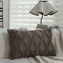 Axyaa Dark Gray Plush Diamond Pattern Throw Pillow Cover for Sofa Living Room