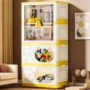 Axyaa Cat House Storage Cabinet, Foldable, 1-3 Tier - Yellow/Green