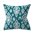 Teal Blue Green Floral Stripe Geometric Pillowcase by Axyaa for Home Decor