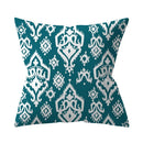 Teal Blue Green Floral Stripe Geometric Pillowcase by Axyaa for Home Decor