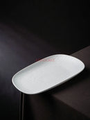 Axyaa Ceramic Oval Rectangular Bread Plate - Western Tableware for Grilled Fish & Lamb Chops