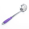 Axyaa Stainless Steel Ladle Strainer with Plastic Handle and Handing Hole