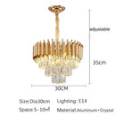 Axyaa Modern Crystal Ceiling Chandelier LED Pendant Light for Living Room Dining Bedroom