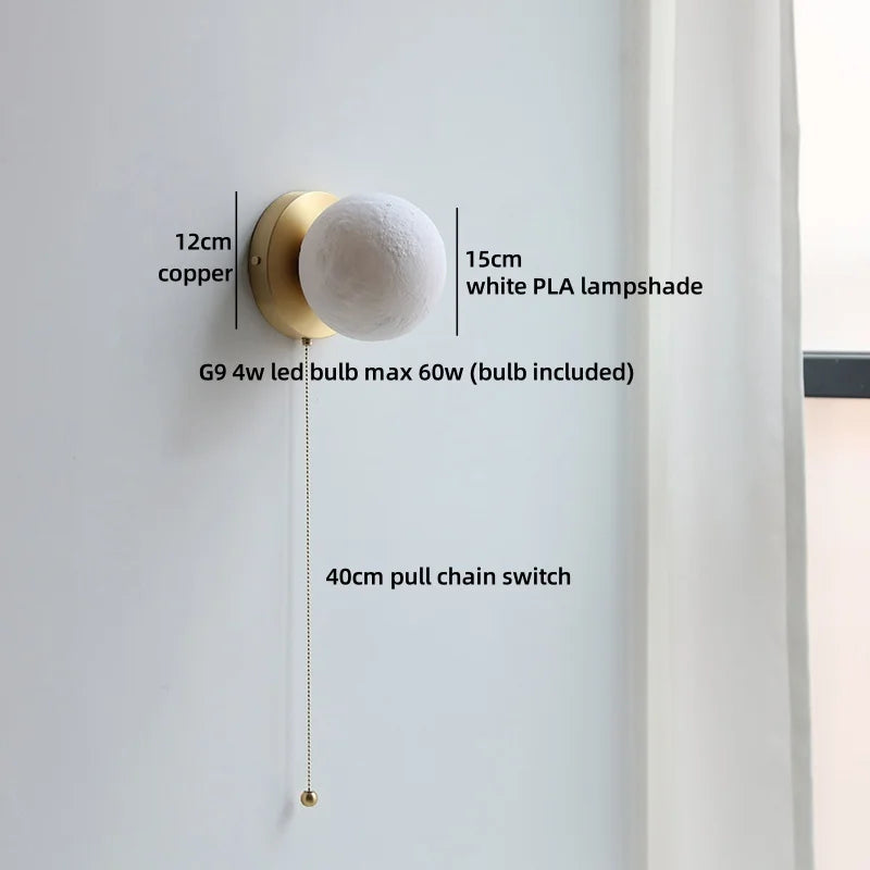 Axyaa Nordic LED Wall Lamp for Bedroom Bedside, Modern Copper Arm, Up Down Rotate, Bathroom Mirror Light
