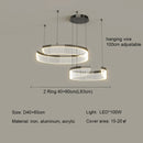 Axyaa Acrylic Ring LED Pendant Light Minimalist Circle Chandelier - Modern Living Dining Bedroom Lighting