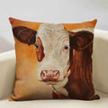 Axyaa Cattle and Sheep Cushion Cover for Home Decor - 45x45cm Linen Pillow