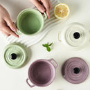 Axyaa Ceramic Mini Double Ear Bowl Set for 6.5oz Yogurt & Steamed Egg