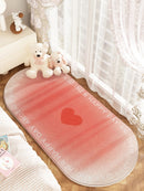 Axyaa Love Pattern Gradient Color Soft Rug – Valentine's Day Bedroom Carpet