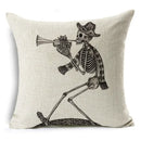 Axyaa Bone Cartoon Cushion Cover - Halloween Themed Decorative Pillow Case