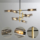 Axyaa Sputnik Glass & Iron Chandelier: Elegant Nordic E14 Lighting for Dining, Bedroom & Kitchen